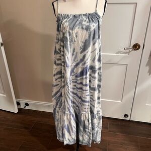 Lucky Brand Blue and White Tie-Dye Dress
